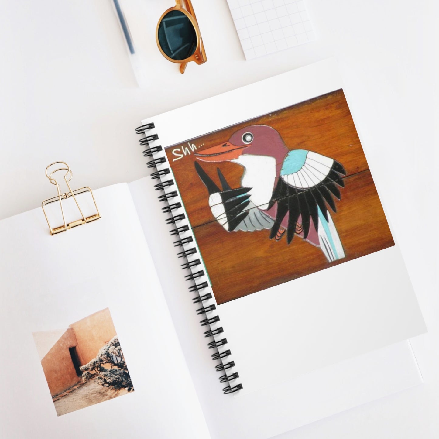 Shh BIRDS Spiral Bird Watching Notebook - Ruled Line