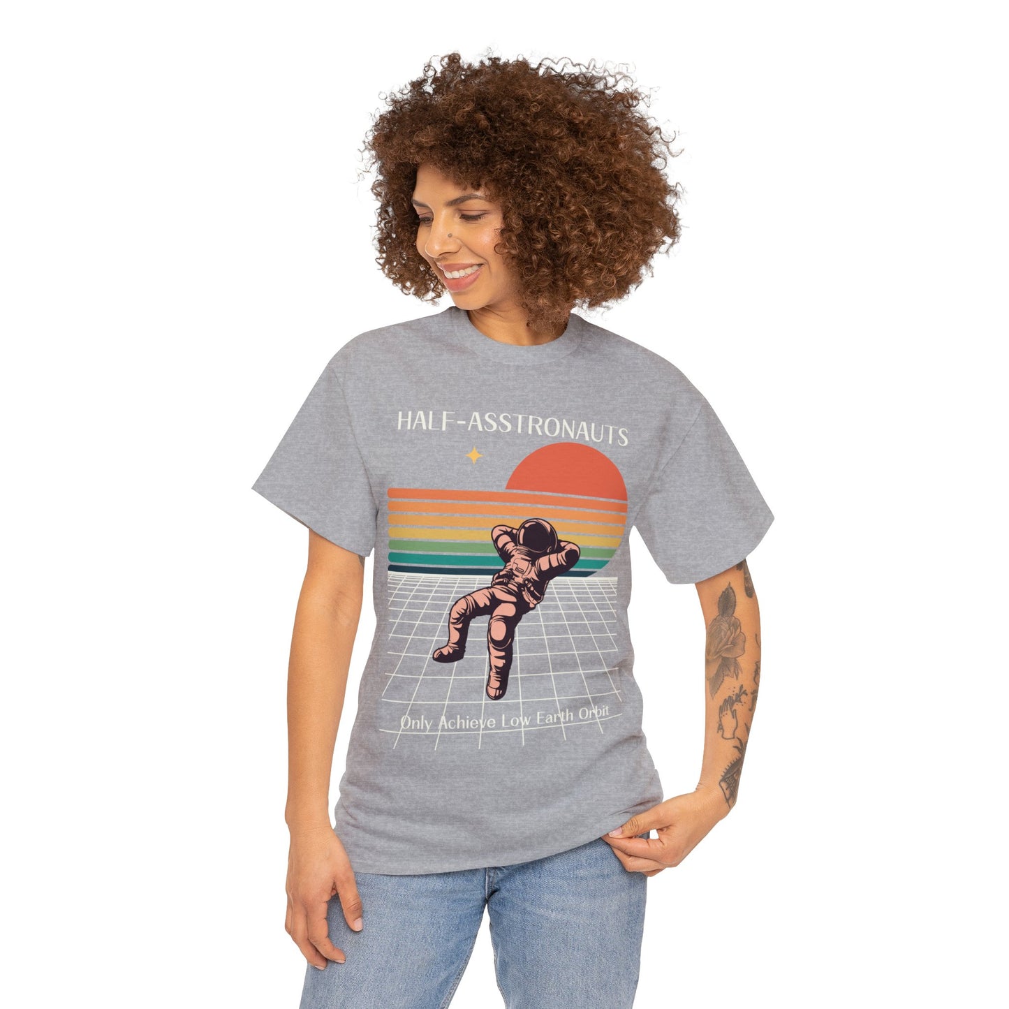 Half Asstronaut  - Unisex Heavy Cotton Tee