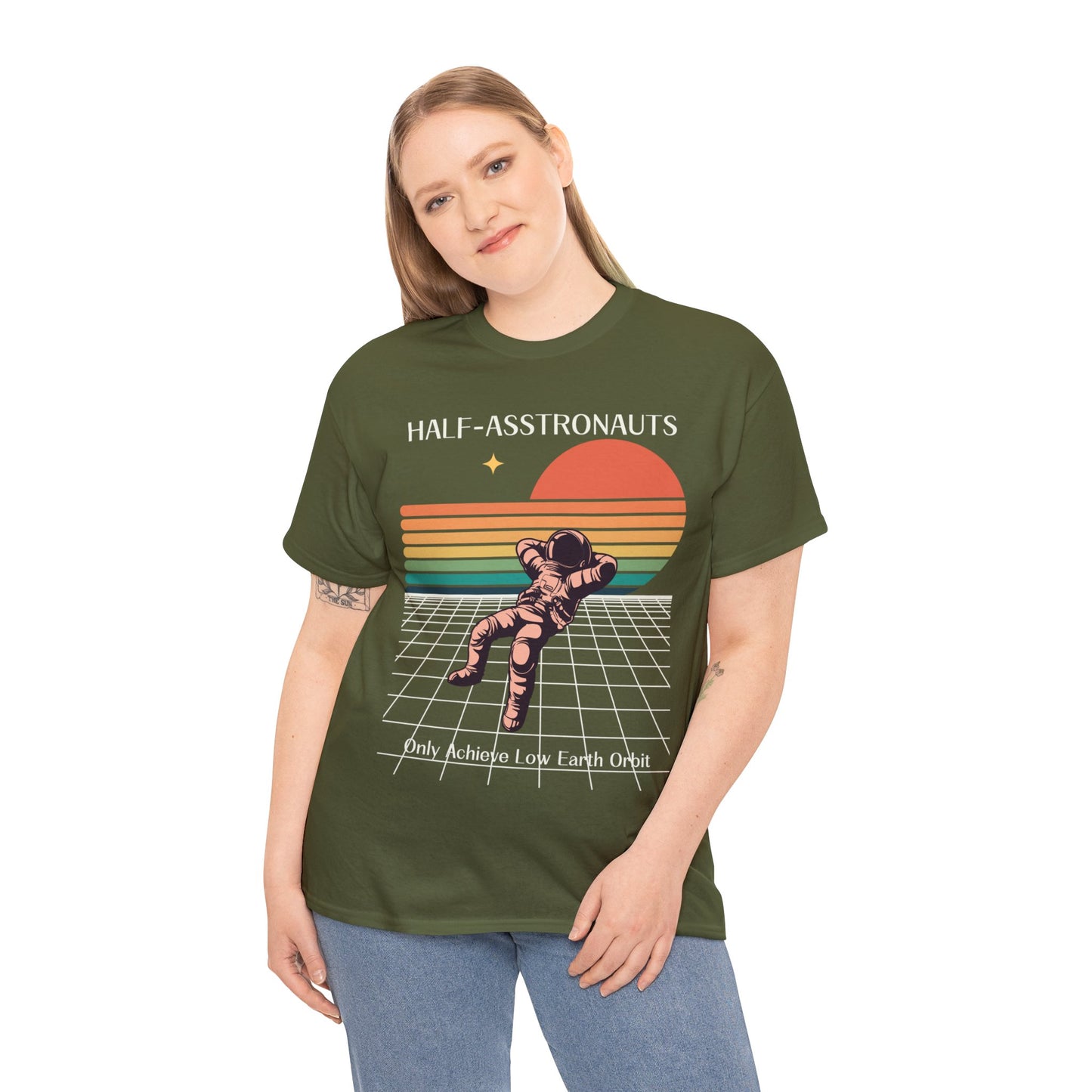 Half Asstronaut  - Unisex Heavy Cotton Tee